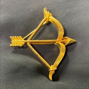 Trifari Gold-tone Bow and Arrow Brooch